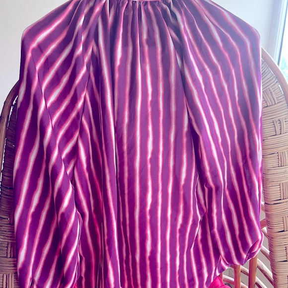Van Huesen classy tie neck top in shade of purple and pink, brand new L size - Picture 6 of 7